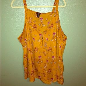 2X Rue 21+ Yellow and Pink Floral Tank